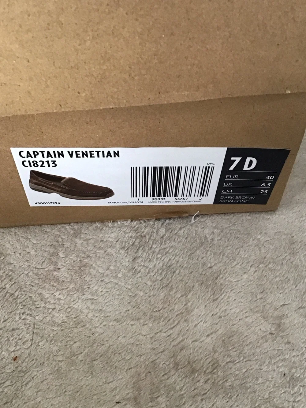 Dunham Men's Captain Venetian Dark Brown Slip-On Casual Moc Toe Shoe